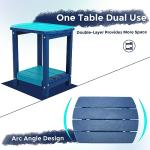 Adirondack Square Outdoor Side Table,2-Tier Storage Patio Side Table, HDPE End Tables for Backyard Pool Porch Garden Lawn