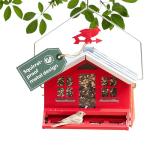 Perky-Pet Squirrel-Be-Gone II Country House Bird Feeder with Weathervane - 8 lb Seed Capacity - Squirrel Proof Wild Bird Feeder for Outdoors - Durable Construction - Rustic Outdoor Decor - 338, Red