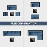 SUNLEI 5 Piece Patio Furniture Sets, Low Back All-Weather Rattan Sectional Sofa with Tea Table&Washable Couch Cushions, Patio Furniture Sets, Black Rattan