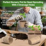 ARGCONNER Peat Pots, 60 Pack Plant Starter Round Nursery Pot with Drainage Holes, Garden Germination Seedling Pots with 30 Plant Labels (4 Inch)