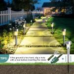 GIGALUMI Solar Lights Outdoor Waterproof, 12 Pack, Stainless Steel LED Solar Garden Lights for Patio, Lawn, Yard and Landscape, Garden Decor Patio Decor,Warm White