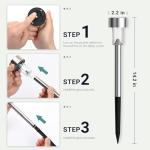 GIGALUMI Solar Lights Outdoor Waterproof, 12 Pack, Stainless Steel LED Solar Garden Lights for Patio, Lawn, Yard and Landscape, Garden Decor Patio Decor,Warm White