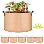 5 Pack 20 Gallon Garden Grow Bags with Labels