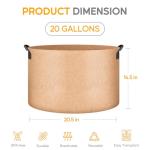 5 Pack 20 Gallon Garden Grow Bags with Labels