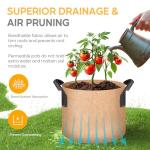 5 Pack 20 Gallon Garden Grow Bags with Labels