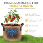 5 Pack 20 Gallon Garden Grow Bags with Labels