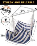 ADVOKAIR Hammock Chair Swing (500 lbs Max) - Hanging Hammock Chair Rope Swing Indoor for Bedroom, Outdoor, Patio, Bedroom, Porch, Deck - Sturdy Steel Bar with Anti-Slip Safety Rings