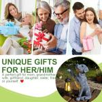 YODY Garden Statues Outdoor Garden Decor: Dog Statue with Solar Lantern for Yard Art Lawn Ornaments Porch Patio Balcony Home House - Birthday Gifts for Grandma Mom Women