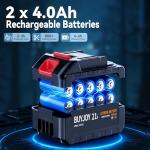 4-in-1 Pole Saw & Electric Pruning Shears, 6 Inch Pole Saws for Tree Trimming, Cordless Pruning Shears with 15.5ft Max Extension Pole, 2 x 4.0Ah Battery Powered Pole Saw Pruner for Garden (Yellow)