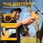 4-in-1 Pole Saw & Electric Pruning Shears, 6 Inch Pole Saws for Tree Trimming, Cordless Pruning Shears with 15.5ft Max Extension Pole, 2 x 4.0Ah Battery Powered Pole Saw Pruner for Garden (Yellow)