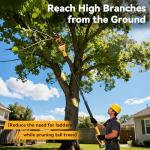 4-in-1 Pole Saw & Electric Pruning Shears, 6 Inch Pole Saws for Tree Trimming, Cordless Pruning Shears with 15.5ft Max Extension Pole, 2 x 4.0Ah Battery Powered Pole Saw Pruner for Garden (Yellow)