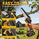 4-in-1 Pole Saw & Electric Pruning Shears, 6 Inch Pole Saws for Tree Trimming, Cordless Pruning Shears with 15.5ft Max Extension Pole, 2 x 4.0Ah Battery Powered Pole Saw Pruner for Garden (Yellow)