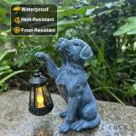 YODY Garden Statues Outdoor Garden Decor: Dog Statue with Solar Lantern for Yard Art Lawn Ornaments Porch Patio Balcony Home House - Birthday Gifts for Grandma Mom Women