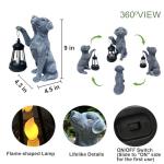 YODY Garden Statues Outdoor Garden Decor: Dog Statue with Solar Lantern for Yard Art Lawn Ornaments Porch Patio Balcony Home House - Birthday Gifts for Grandma Mom Women