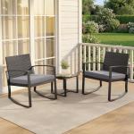 3-Piece Outdoor Patio Furniture Set with Cushions