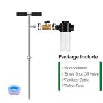 Tree Watering Spike, Caulimo Deep Root Watering Tool for Trees with Fertilizer Bottle, Stainless Steel Root Feeder for Garden, Orchard& Shrubs, Tree Irrigation System with Brass Valve|T-Handle