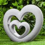 Suzile Nesting Heart Garden Sculpture Resin Outdoor Garden Statues 13. 39 x 12. 2 x 3. 15 Inches Memorial Statues for Grave Cemetery Tombstone Patio Lawn Backyard Yard Memorial Gift Decoration