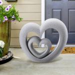 Suzile Nesting Heart Garden Sculpture Resin Outdoor Garden Statues 13. 39 x 12. 2 x 3. 15 Inches Memorial Statues for Grave Cemetery Tombstone Patio Lawn Backyard Yard Memorial Gift Decoration