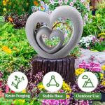 Suzile Nesting Heart Garden Sculpture Resin Outdoor Garden Statues 13. 39 x 12. 2 x 3. 15 Inches Memorial Statues for Grave Cemetery Tombstone Patio Lawn Backyard Yard Memorial Gift Decoration