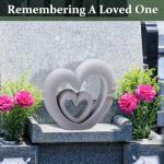 Suzile Nesting Heart Garden Sculpture Resin Outdoor Garden Statues 13. 39 x 12. 2 x 3. 15 Inches Memorial Statues for Grave Cemetery Tombstone Patio Lawn Backyard Yard Memorial Gift Decoration