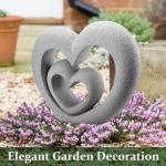 Suzile Nesting Heart Garden Sculpture Resin Outdoor Garden Statues 13. 39 x 12. 2 x 3. 15 Inches Memorial Statues for Grave Cemetery Tombstone Patio Lawn Backyard Yard Memorial Gift Decoration