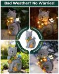 Solar Cat Figurine Garden Light for Outdoor Decor