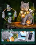 Solar Cat Figurine Garden Light for Outdoor Decor