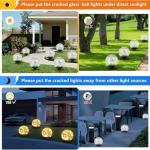 SyouHome Solar Garden Lights Outdoor Waterproof, 6 Pack LEDs Cracked Glass Ball Light, Ground Landscape Garden Decor, Solar Globe Decorative for Pathway/Patio/Lawn/Yard, 3.9"