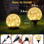 SyouHome Solar Garden Lights Outdoor Waterproof, 6 Pack LEDs Cracked Glass Ball Light, Ground Landscape Garden Decor, Solar Globe Decorative for Pathway/Patio/Lawn/Yard, 3.9"