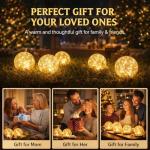 SyouHome Solar Garden Lights Outdoor Waterproof, 6 Pack LEDs Cracked Glass Ball Light, Ground Landscape Garden Decor, Solar Globe Decorative for Pathway/Patio/Lawn/Yard, 3.9"