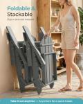 Ciokea Folding Adirondack Chair Wood Texture, Patio Chair Weather Resistant, Plastic Fire Pit Chair with Cup Holder, for Lawn Outdoor Porch Garden Backyard Deck (Grey)