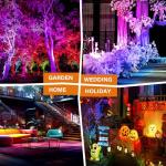 AOAXL 5W RGBW Landscape Lights, 16 Color Changing Spotlight 110V 120V Outdoor Landscape Lighting with Remote for Yard Garden Pathway(2 Pack with Base and Stake)