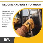 Wells Lamont mens Leather Work Gloves with Wrist Closure DIY Yardwork Construction Motorcycle Large Wells Lamont, Saddletan, Large Pack of 1 US