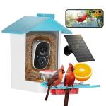 Bird Feeder with Camera 2K HD AI Smart Identify BirdSpecies Solar Panel Outdoors Birdhouse with Cam, Instant Arrival Alerts, Capture BirdVideo, Gifts for Mom Dad