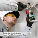 COOLJOB Waterproof Gardening Work Gloves with grip for Women & Men, Double Rubber Coated for Garden Yard Outdoor Construction Worker, Blue Small Size 2 Pairs