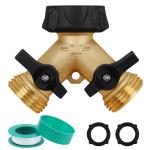 Heavy Duty Brass 2-Way Garden Hose Splitter