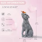 Solar Garden Dog Figurine with Butterfly Decoration