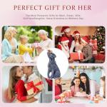 Solar Garden Dog Figurine with Butterfly Decoration