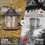 Bird Feeders for Outdoors, Hanging Metal Roof Bird Feeder with 2LB Clear Tube Seed Capacity for Viewing Cardinal Finch, Wild Birdfeeders for Outside Garden Yard Decoration