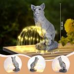 VOFSTAND Garden Statues Dog Statue with Solar LED Light, Ideal Gifts for Friends or Family's Birthday, Outdoor Decorations for Yard