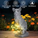 VOFSTAND Garden Statues Dog Statue with Solar LED Light, Ideal Gifts for Friends or Family's Birthday, Outdoor Decorations for Yard