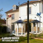 Birdream 2 Pack Solar Bird Feeders for Outdoors Hanging, Assembly Required, 1-Min Easy Setup, Wild Seed Feeders for Cardinals Chickadees and Finches