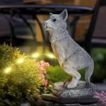 VOFSTAND Garden Statues Dog Statue with Solar LED Light, Ideal Gifts for Friends or Family's Birthday, Outdoor Decorations for Yard