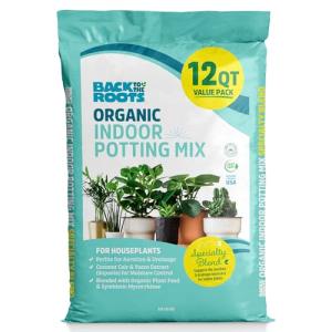 Back to the Roots 100% Organic Indoor Potting Mix (Value 12 Quart) | Promotes Healthy Houseplant Growth| Made in The USA