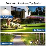 JEJOT Solar Spot Lights Outdoor Waterproof IP65,4 Pack,2CCT(3000K/6500K),4 Lighting Modes Selectable, Solar Powered Yard Garden Solar Spot Lights for Outside Landscape Auto On/Off