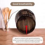 Adnee 4 Pack Wooden Whiskey Barrel Planters - 4 Sizes Wooden Bucket Barrel Garden Planters Set - Rustic Flower Planters Pots Container for Indoor Outdoor Garden Home Plants(4.7",6.1",7.1",9")