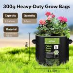 5-Pack Heavy-Duty Nonwoven Grow Bags with Handles