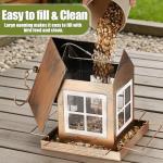 IWNTWY Bird Feeders, Heavy Duty Metal Bird Feeder for Outdoors Hanging, Weatherproof Large Capacity Wild Birdfeeder for Outside Garden Yard, Country House Shape