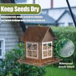 IWNTWY Bird Feeders, Heavy Duty Metal Bird Feeder for Outdoors Hanging, Weatherproof Large Capacity Wild Birdfeeder for Outside Garden Yard, Country House Shape