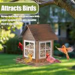 IWNTWY Bird Feeders, Heavy Duty Metal Bird Feeder for Outdoors Hanging, Weatherproof Large Capacity Wild Birdfeeder for Outside Garden Yard, Country House Shape